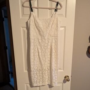 Milly White Lace Dress With satin Lining